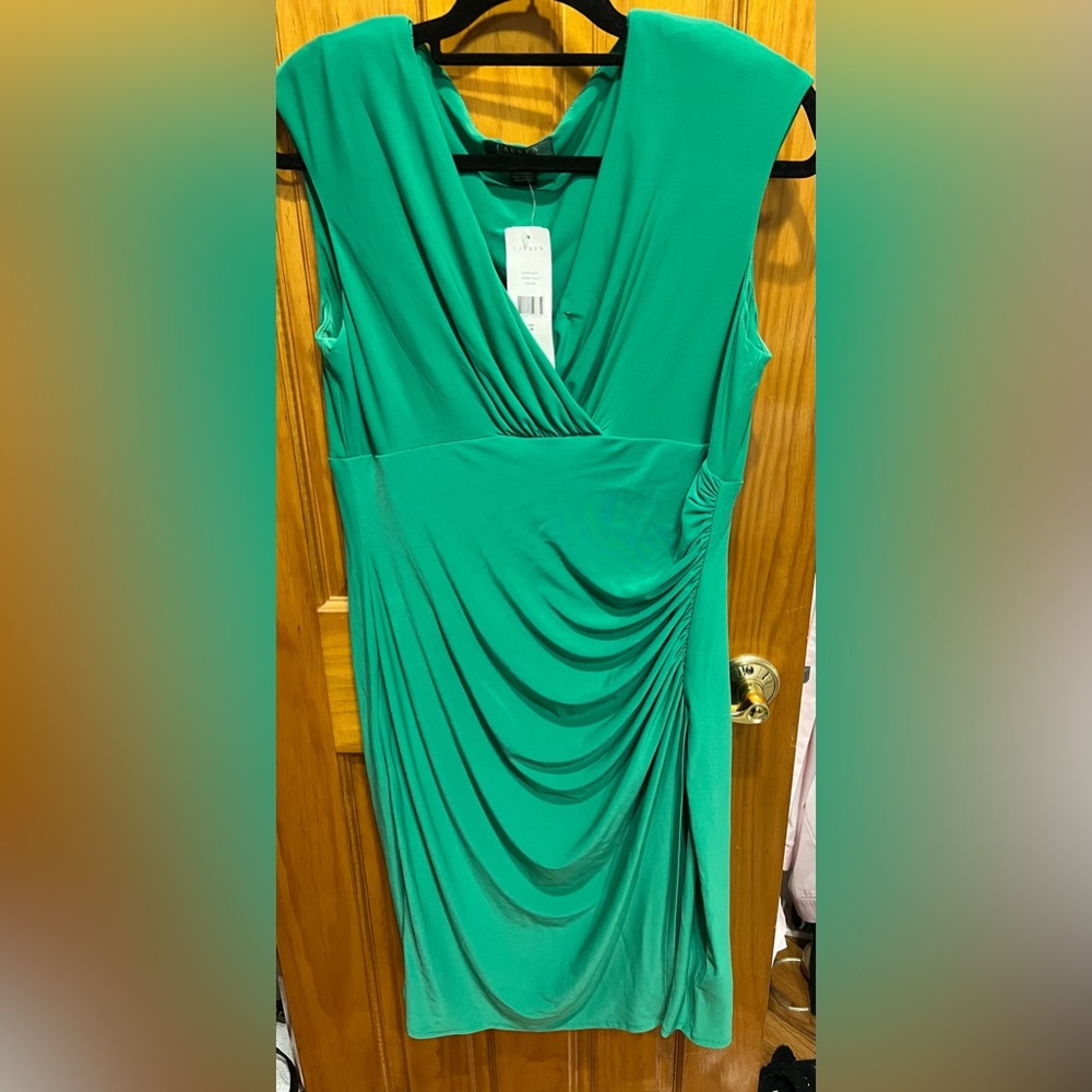 Ralph Lauren V Neck Green Cocktail Dress
